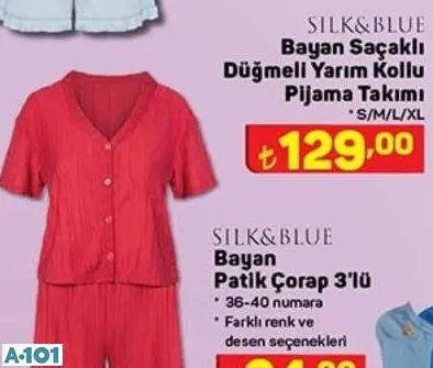 SİLK&BLUE DÜĞMELİ YARIM KOLLU PİJAMA TAKIMI